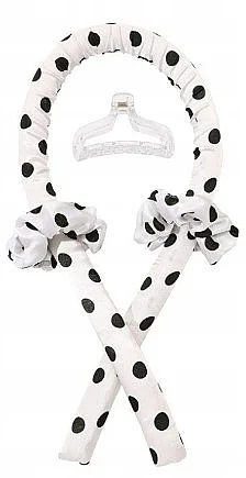 Set per creare ricci, bianco con pois neri, 5 prodotti