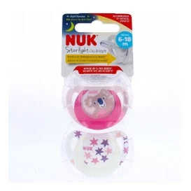 Nuk Succhiotti Starlight Giorno e Notte 6-18 Mesi 2 Unità