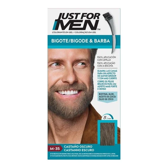 Just For Men gel colorante marrone scuro per baffi e barba 30ml