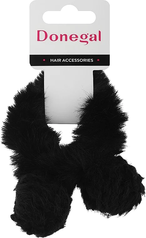 Elastico per capelli FA-5678+1, nero con pompon