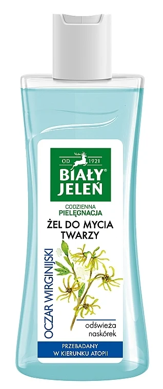 Gel detergente viso, con amamelide