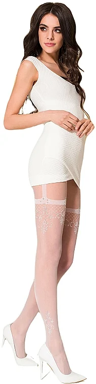 Collant finte calze TI108, 20 Den, bianco