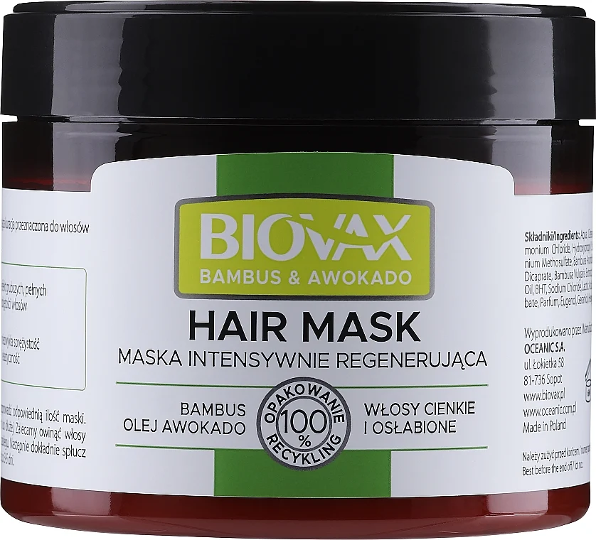 Maschera per capelli "Bambù e Avocado"