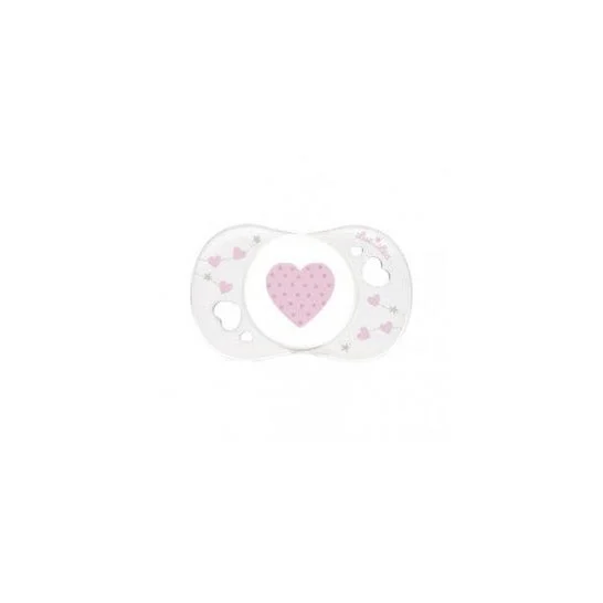 Luc e Lea Silicone Silicone simmetrico ciuccio 0 - 2 mesi cuore rosa cuore