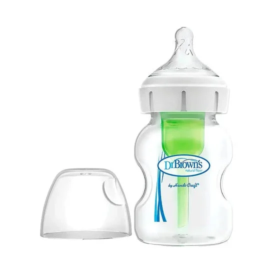 Dr Brown bottiglia naturale 0 Bpa anti-colico capezzolo di vetro Silicone 120ml 1 pz