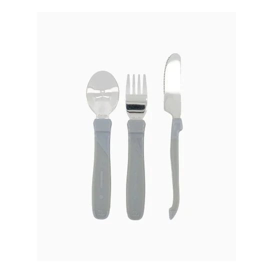 Set di posate Twistshake Grigio +12M