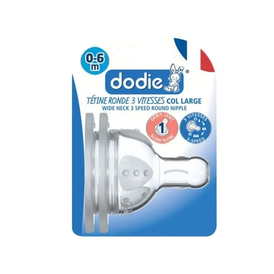 Tettarelle Dodie Round 3 Speed Flow 1 0-6 mesi 3uds