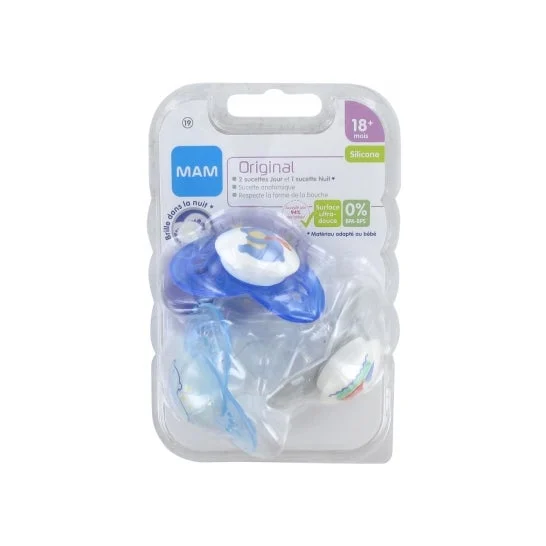 Mam Succette Originale 18+ Mesi Silicone Boy 3uts