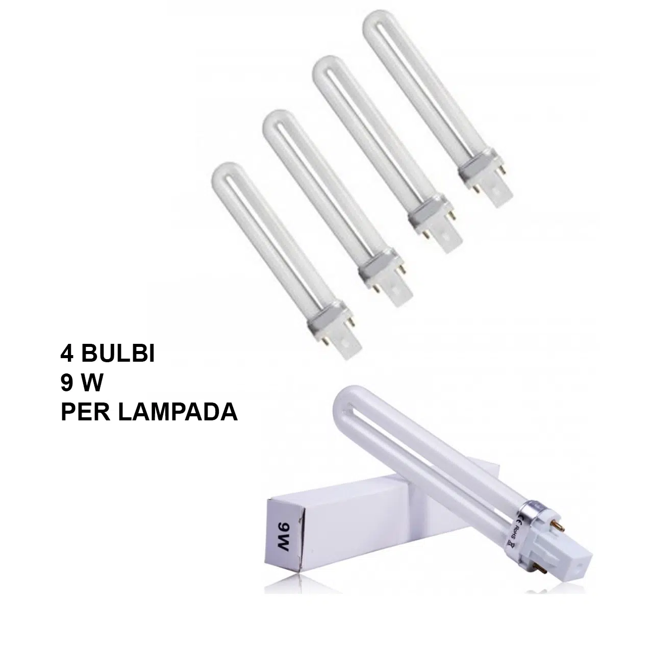 4 Bulbi per lampada manicure UV bulbo da 9 W