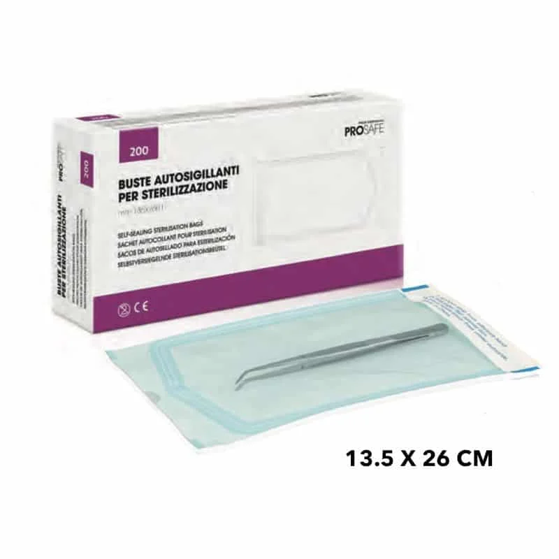 Buste Autosigillanti per Sterilizzazione 13,5×26 cm Confezione da 200 Pezzi