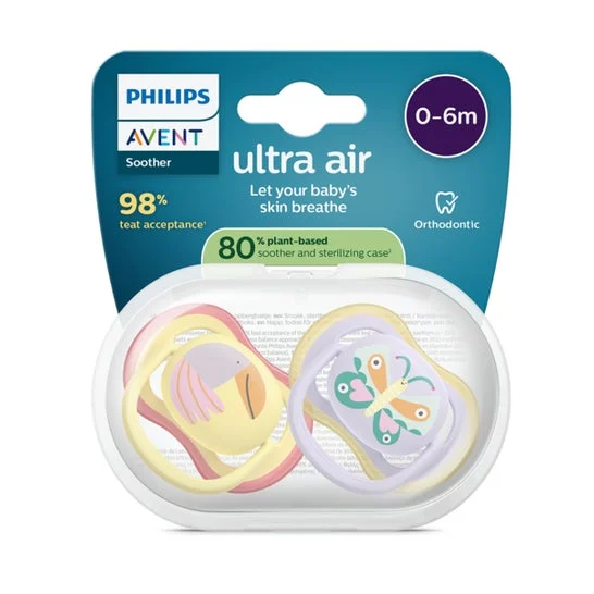 Philips Avent Ultra Air Chupete Tucán Mariposa 0-6M 2uds