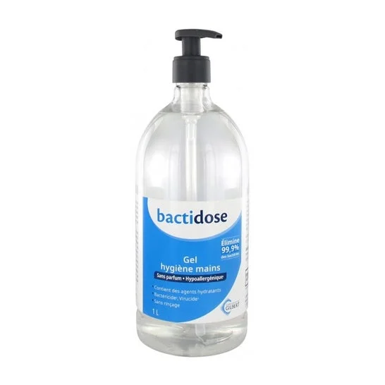 Bottiglia della pompa da 1 litro della pompa del gel idroalcolico senza profumo del Bactidose 1 litro