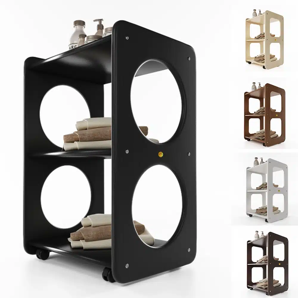Carrello in legno multistrato in betulla per centro estetico spa massaggi centro benessere Enea