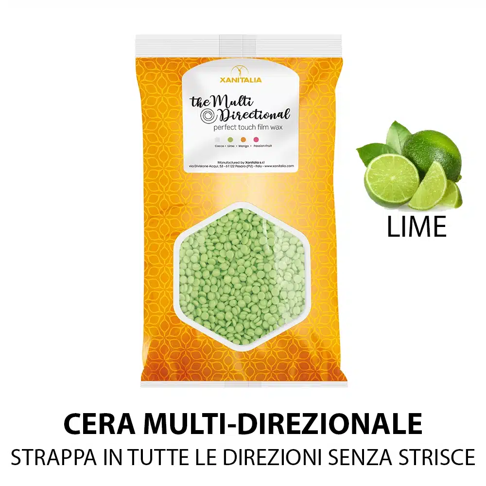 Cera Brasiliana Multidirezionale Senza Strisce Lime XaniPro – 1 Kg in Palline