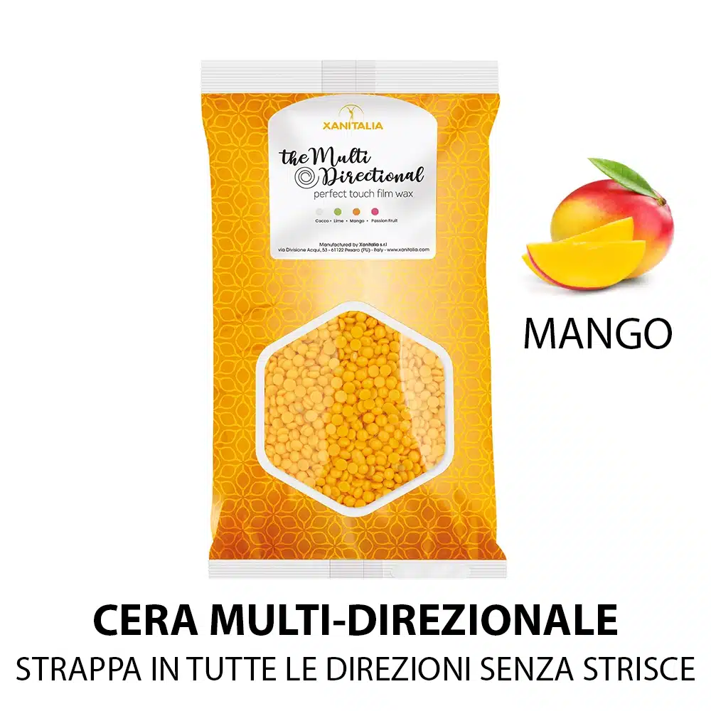 Cera Brasiliana Multidirezionale Senza Strisce Mango XaniPro – 1 Kg in Palline