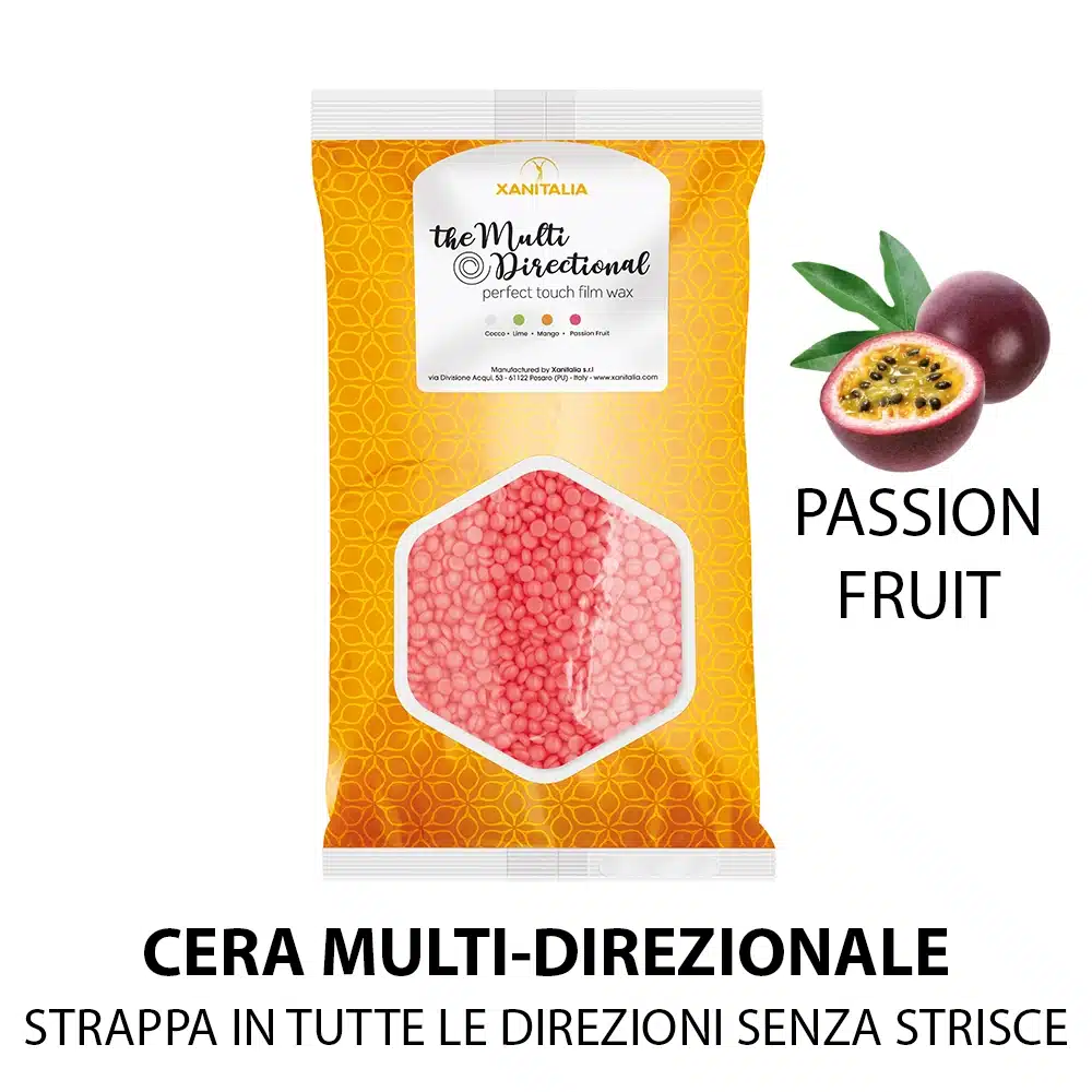 Cera Brasiliana Multidirezionale Senza Strisce Passion Fruit XaniPro – 1 Kg in Palline