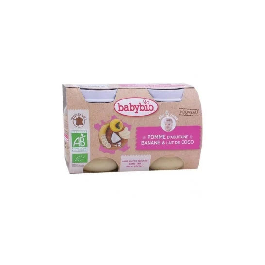 Vitagermine - Babybio Vaso di mela Banana Banana Banana Banana Latte al cocco 2x130g