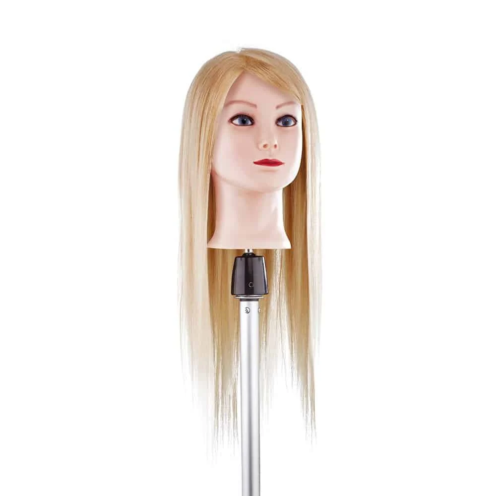 Testa Studio 100% capelli naturali biondo umani capello 55 cm testa finta per parrucchiere