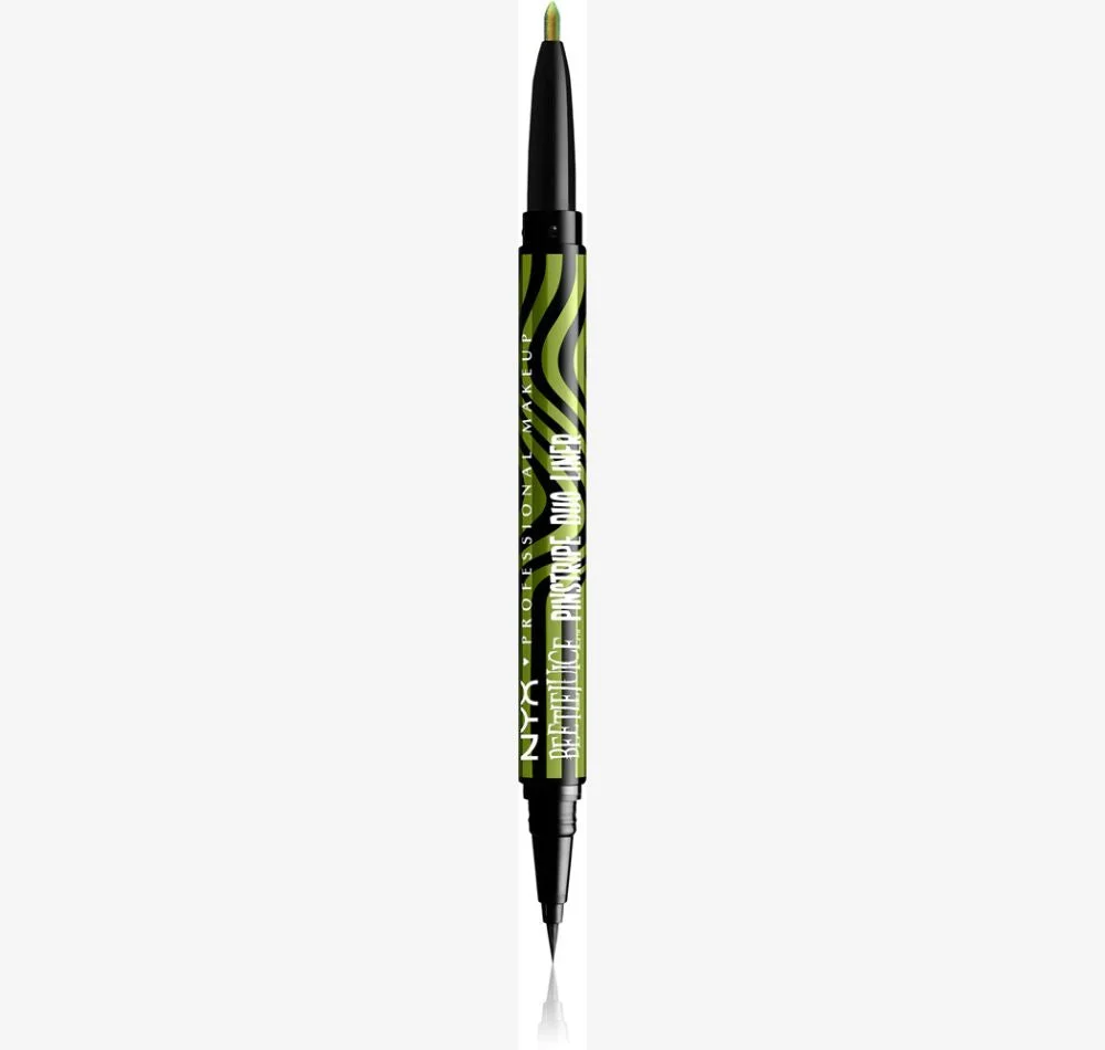 NYX Professional Makeup Beetlejuice Pinstripe Duo Liner eyeliner 2 in 1 colore 03 Green Chrome 0,5 ml