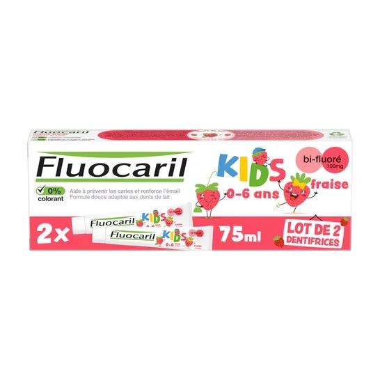 Fluocaril Kids Gel dentifricio Fragola 2x75ml