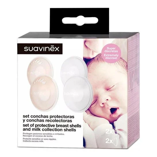 Set di conchiglie protettive Suavinex e conchiglie di raccolta per l'allattamento al seno