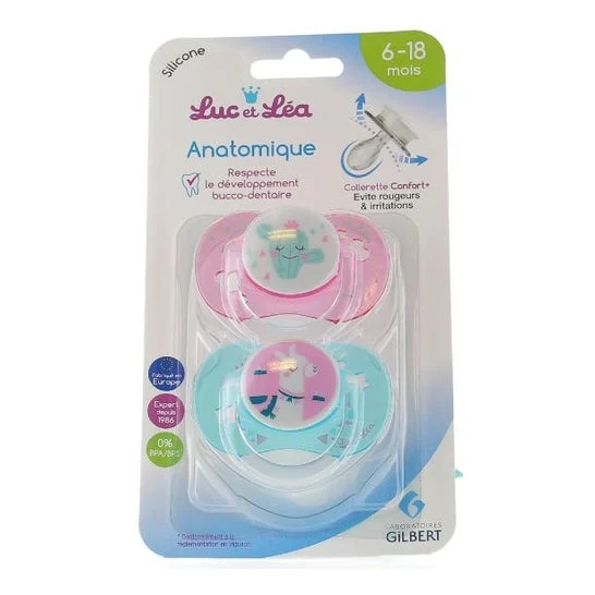 Luc et Lea ciuccio simmetrico 6-18m Lama e Cactus 2unts
