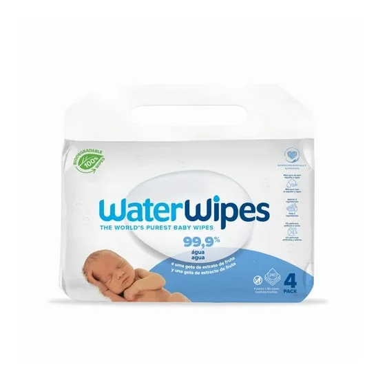 WaterWipes Lingettes Bébé 99.9% 4x60uts