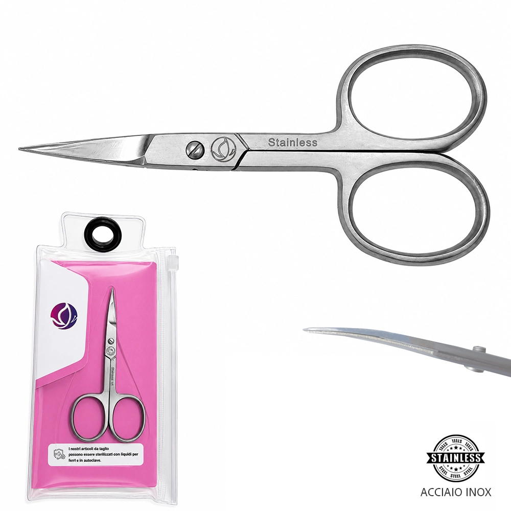 Forbicina a Punta Larga in Acciaio Inox per Manicure e Pedicure Tuttoperlestetica 9,5 cm