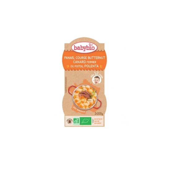 Babybio Menu giornaliero a partire da 12 mesi Ciotole Parsnip Squash Butternut Butternut Duck Butternut Polenta 2x200 Grams