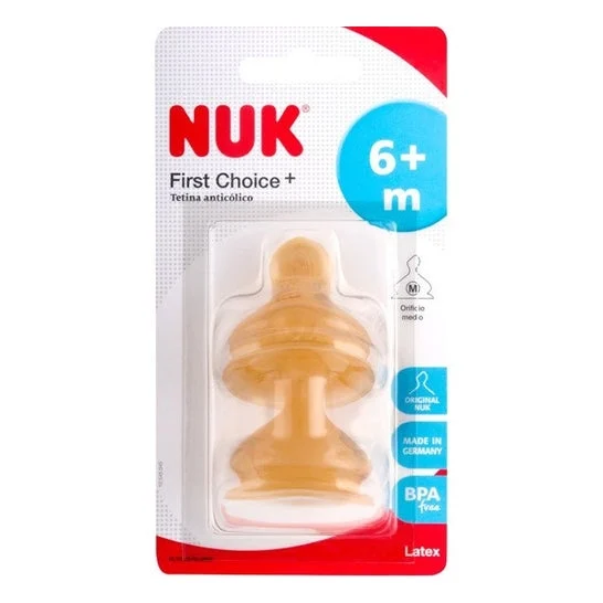 Nuk capezzolo in lattice bocca larga T2 orifizio M 2uds
