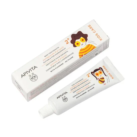 Apivita Bambini 2 + per bambini crema al gusto di frutta dentale con melograno e Pr