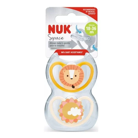 Nuk Chupete Silicona Space 18-36M León 2 uds