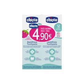 Chicco Pack 2u Dentifricio Fragola 12+