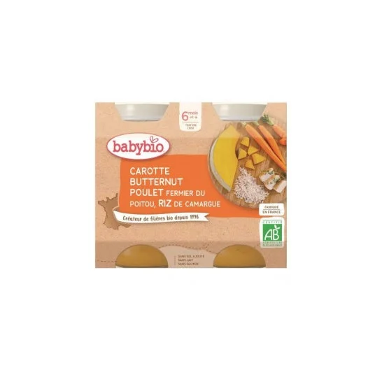 Menu Babybio Gamba/ Pollo/Riso 2X200g