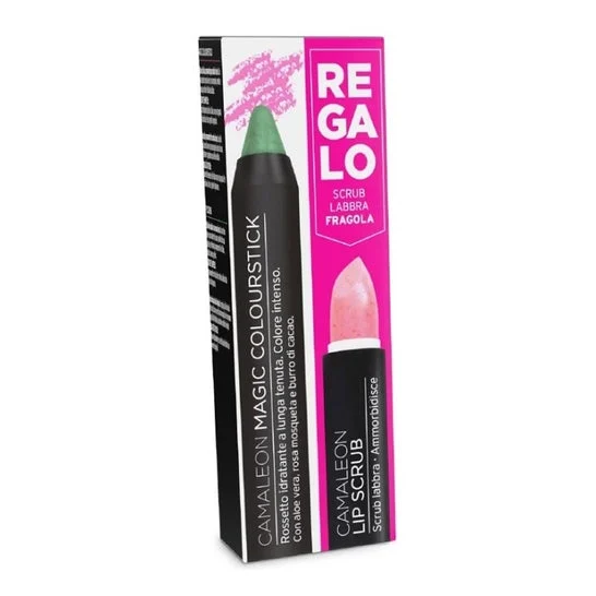 Camaleon Cosmetics Magic Colourstick Green + Lip Scrub Strawberry