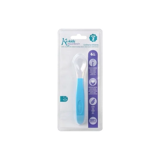 Kiokids Cucchiaio Step 2 per Bambini in Silicone Blu 1 Unità