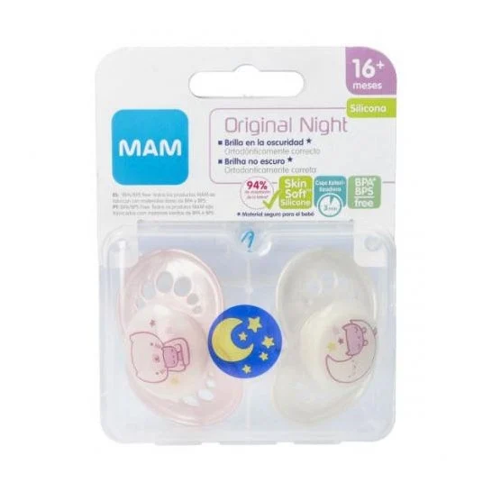 Silicone Soother Mam Night 16 + M 2 U + Sterilizzatore Box