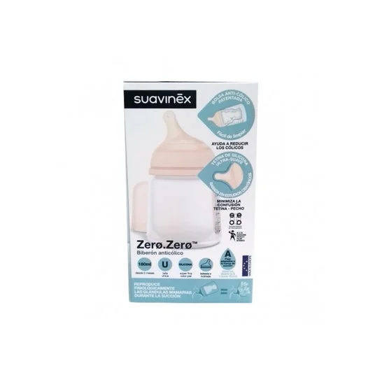 Suavinex Biberón Anticólico Silicona Adapt +0M Almond 180ml 1ud