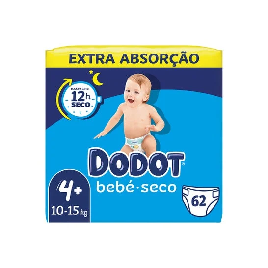 Dodot Bebé Seco Pañal Extra Talla 4 10-15kg 62uds