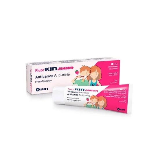 Fluor-Kin Junior sapore di dentifricio alla fragola 75ml
