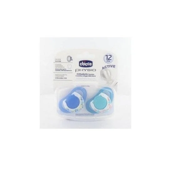 Ciuccio in silicone Chicco™ Physio anatomico 12M+ blu 2 pezzi