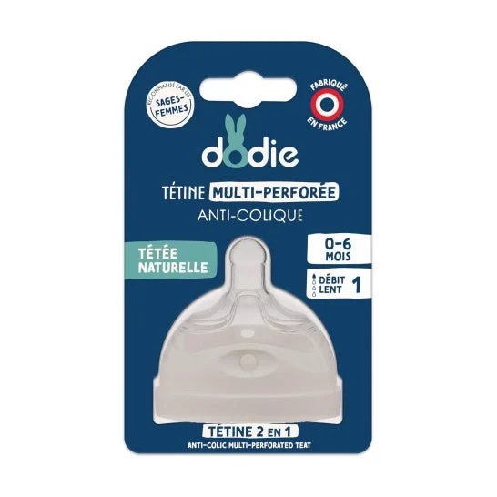 Dodie Tetina Multiperforada Anticólico Flujo 1 0-6M 1ud