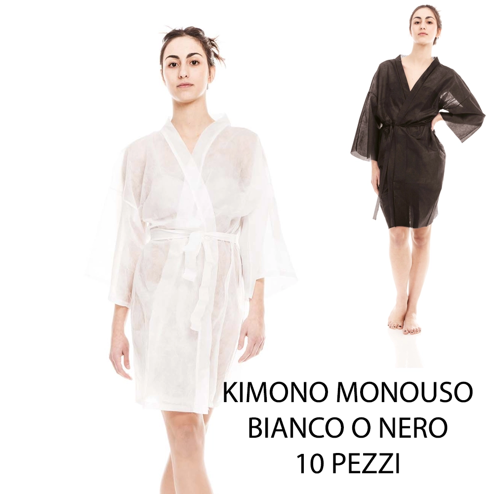 Kimono Monouso per Estetista Centro Estetico SPA Wellness Massaggi – Confezione da 10 Pezzi