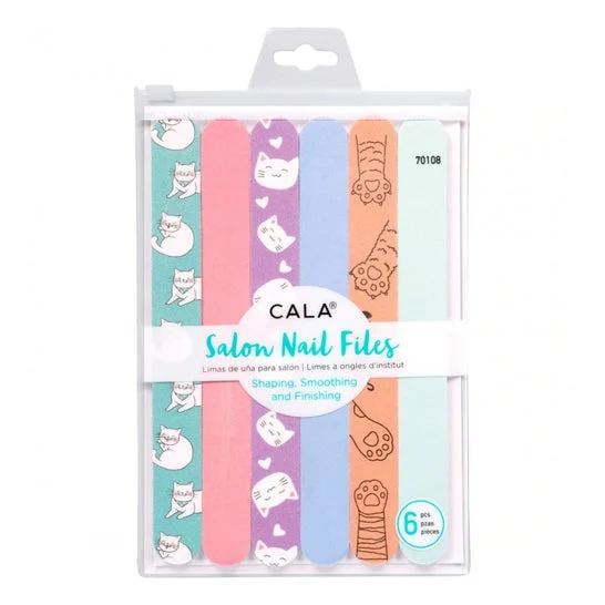 Cala Salon Nail Files Cat Lover Lima Uñas 6uds