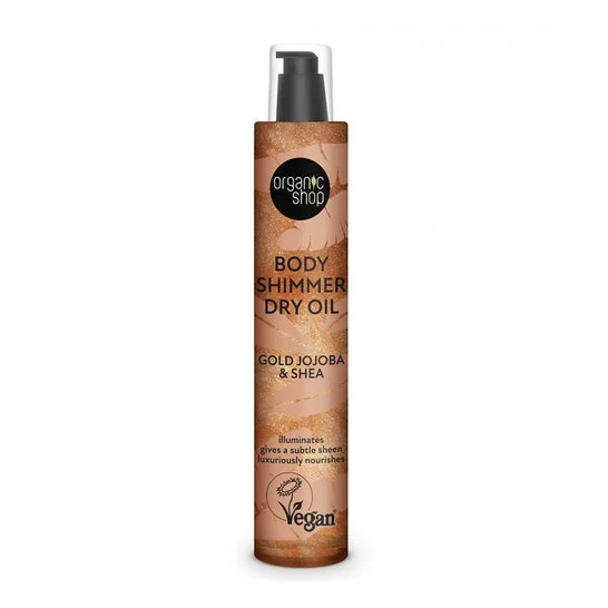 Organic Shop Body Shimmer Dry Oil Gold Jojoba Shea 100ml