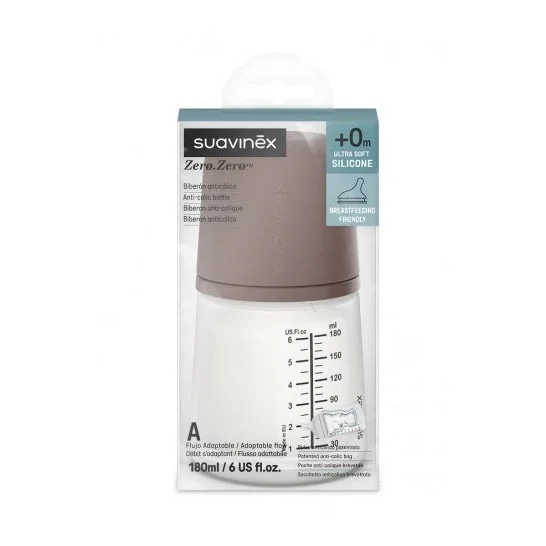 Suavinex Biberón Anticólico Silicona Adapt +0M Caramel 180ml 1ud