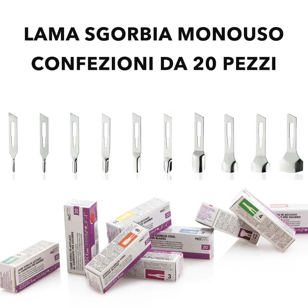 Lame Sgorbia Monouso Sterili XaniPro Xanitalia Scatola da 20 Pezzi – misure 1-2-3-4-5-6-8-10-12-15