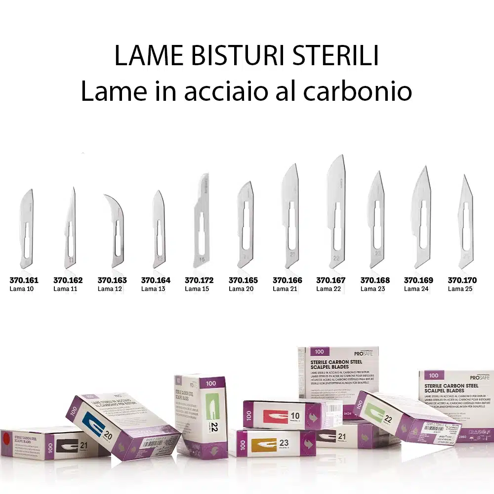 Lame Bisturi Sterili Monouso XaniPro Xanitalia in Acciaio al Carbonio – Scatola da 100 Pezzi