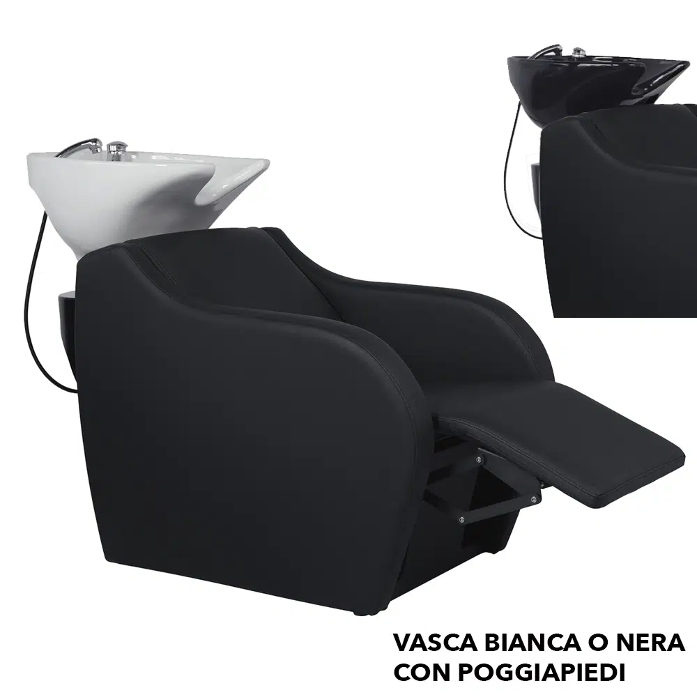 Lavatesta per parrucchiere con poggiapiedi elettrico WISP POWER +