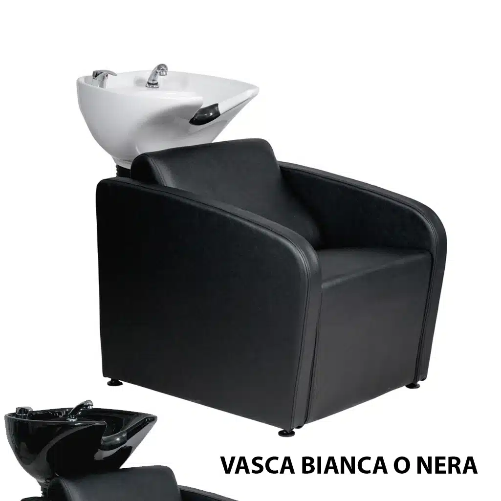 LAVATESTA PER PARRUCCHIERE LAVAGGIO CAPELLI CON VASCA IN CERAMICA NERA O BIANCA MULLET 2.0